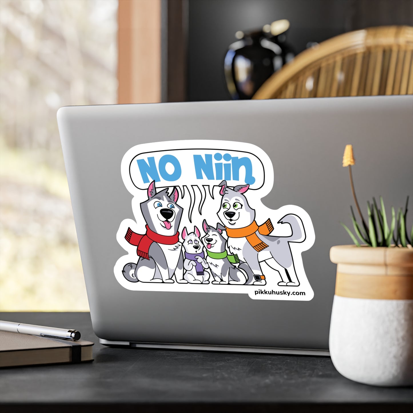 No Niin PikkuHusky Family Sticker