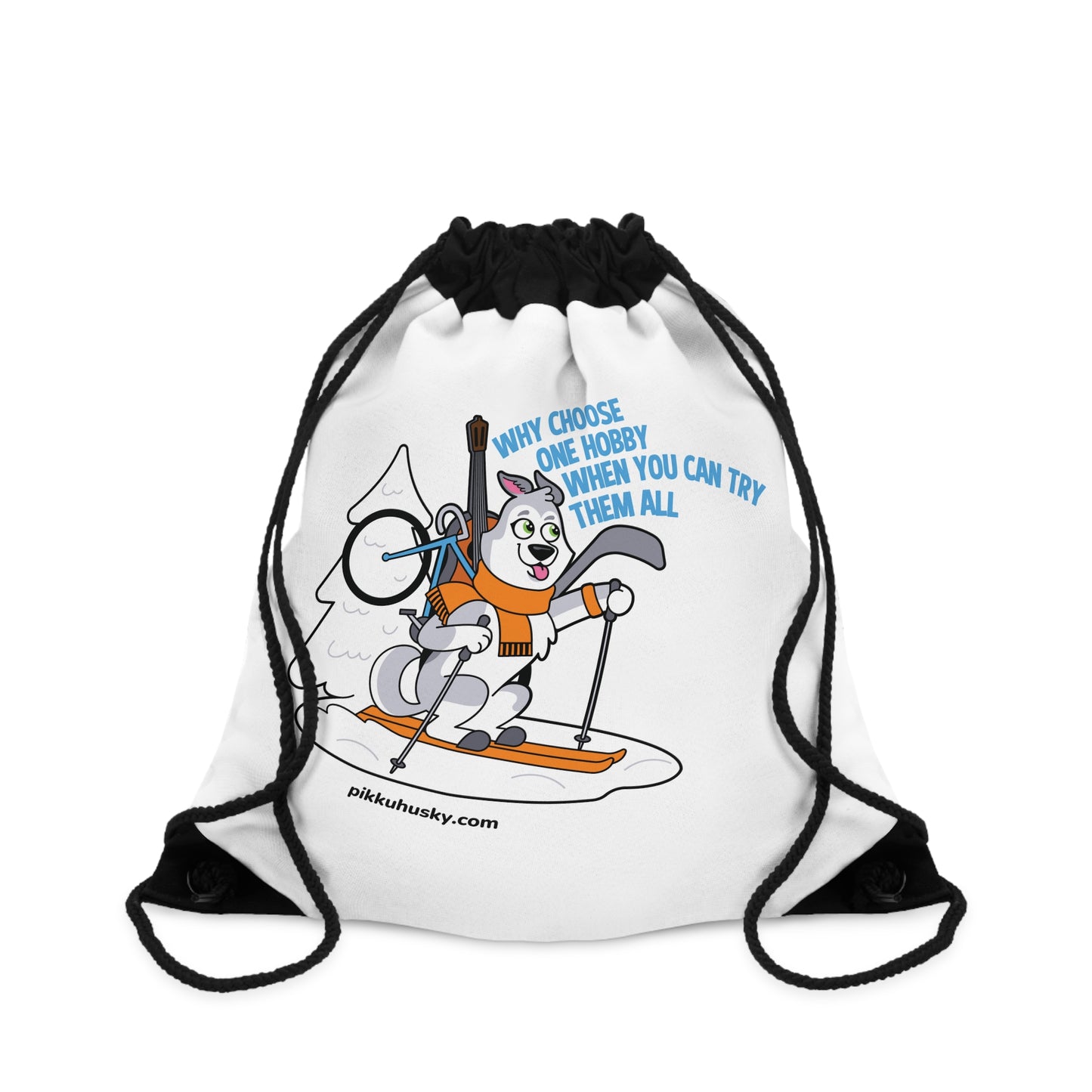 Helmi: "Why have one hobby when you can try them all!" Drawstring Bag